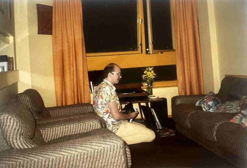 David A Allan In Living Room At 6 Flat, 4 Buccleuch Street, Glasgow, 1984 1985. Courtesy Of Respondent David A Allan image