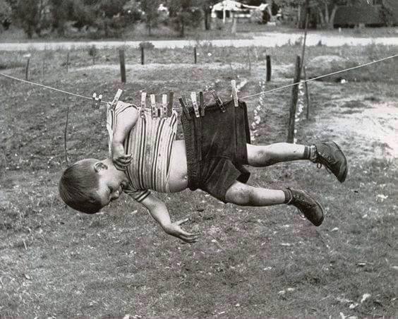 Glasgae Kid On Washing Line image