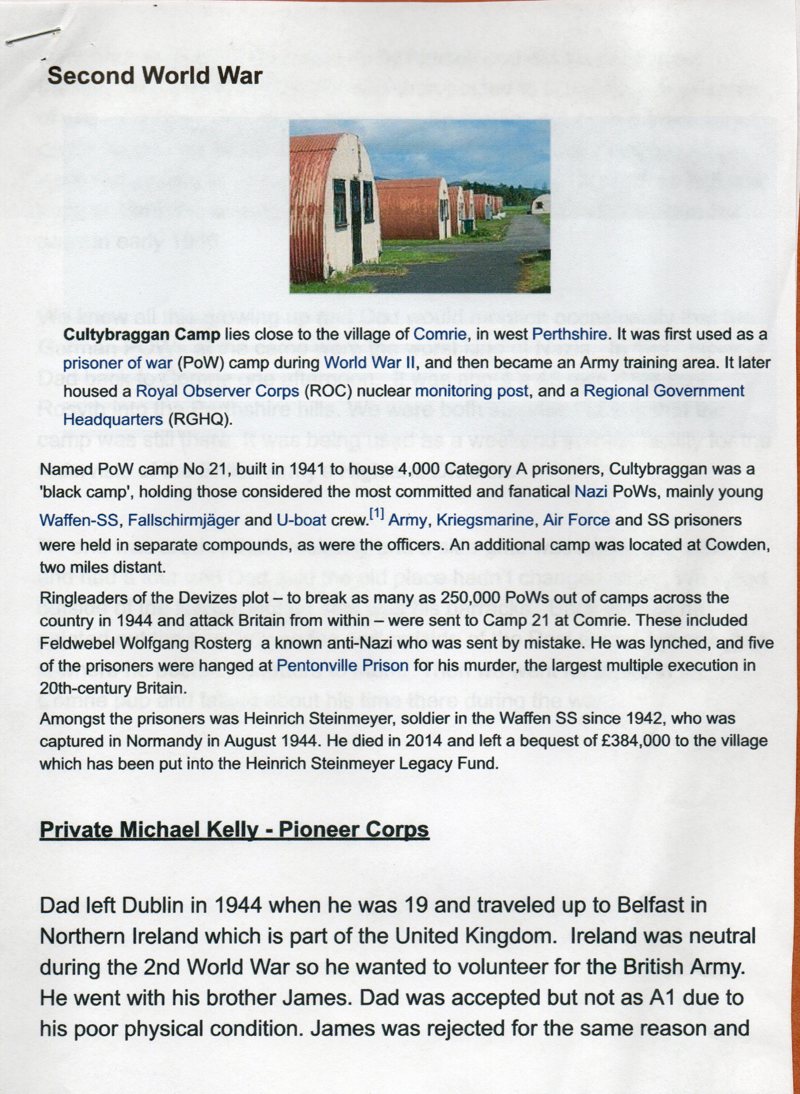 Cultybraggan Page 1. Courtesy Of Respondent Mike Kelly image
