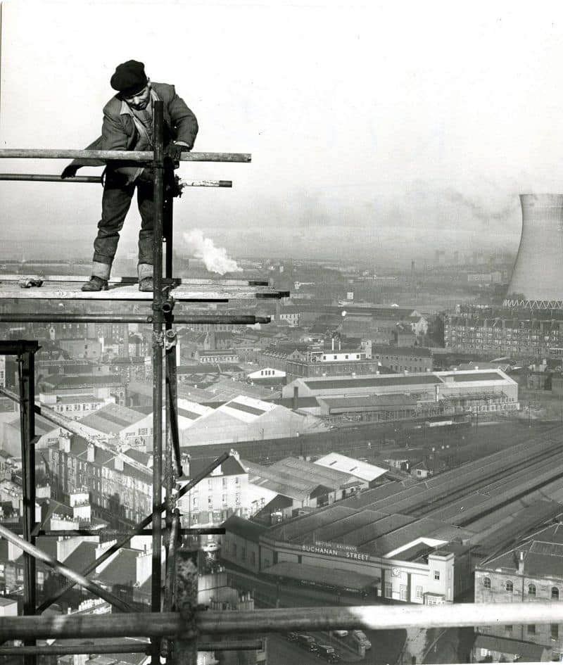 Glaswegians Were Fearless Back In The Day Douglas Tennant From Barrowfield Helping To Build The St Andrew’S Office Block On Sauchiehall Street,1964 image