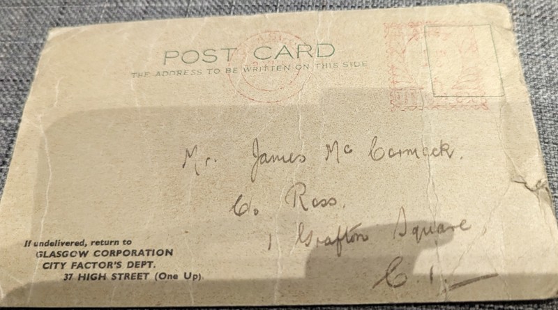 Respondent Jane Wilson's Father's Envelope For The Acknowledgement Of His Application For A Corporation House In 1954. Courtesy Of Jane Wilson image