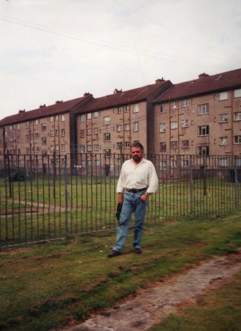 Respondent Mike Kelly, In 1999, In The Backyard Of His Childhood Home At 4 Barnkirk Avenue, Drumchapel. Courtesy Of Mike Kelly image