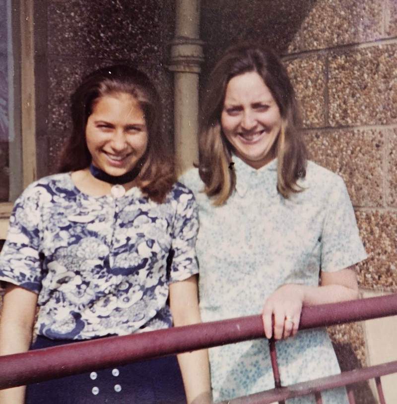 Jean With Younger Sister Ray, At Carolside Drive, Drumchapel, C.1970. Courtesy Of Respondent, Jean Campbell image