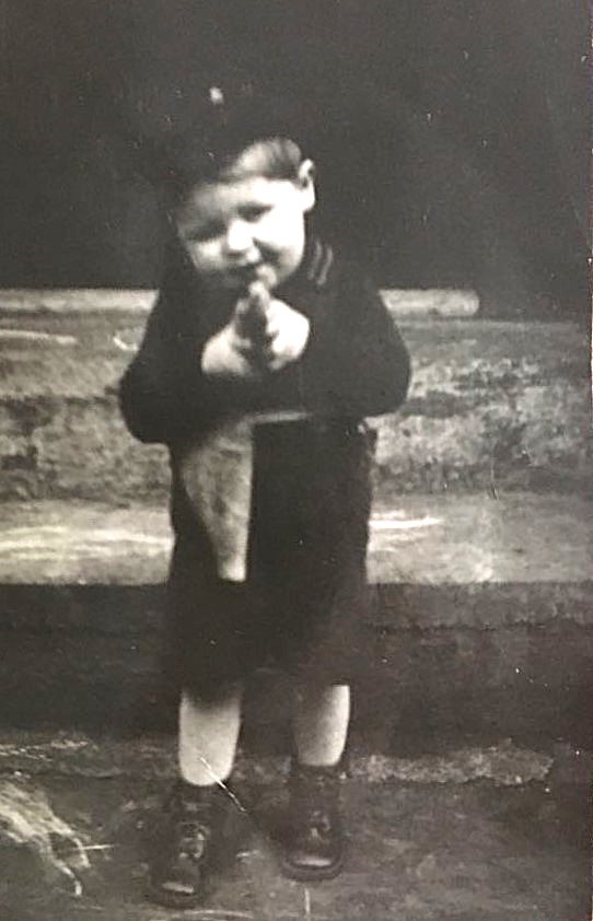 Respondent Mike Kelly On The Front Steps Of 13 Hydepark Street, Glasgow, In 1953. Courtesy Of Mike Kelly image
