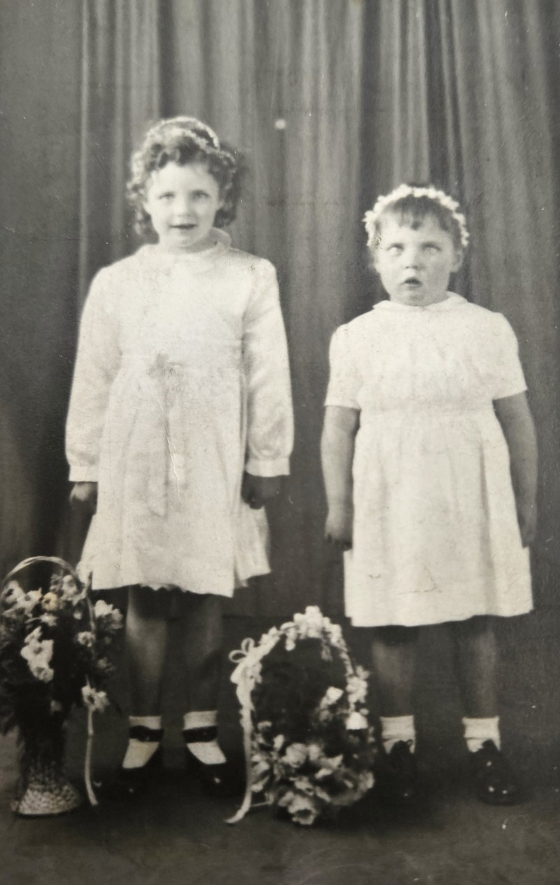 Anna With Sister Margaret On Right, 1946. Courtesy Of Respondent, Anna Stuart image