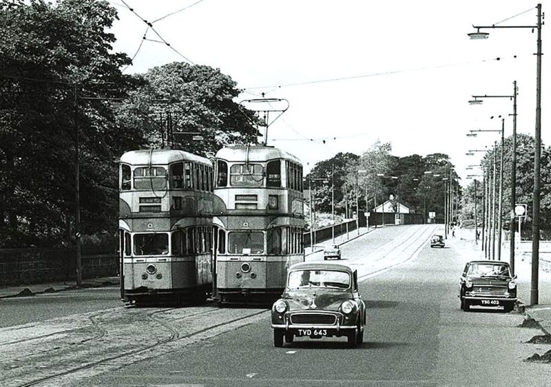 Auchenshuggle Tram Terminus London Road Shortly Before The Number 9 Tram Service Ceased On 1St September 1962 image