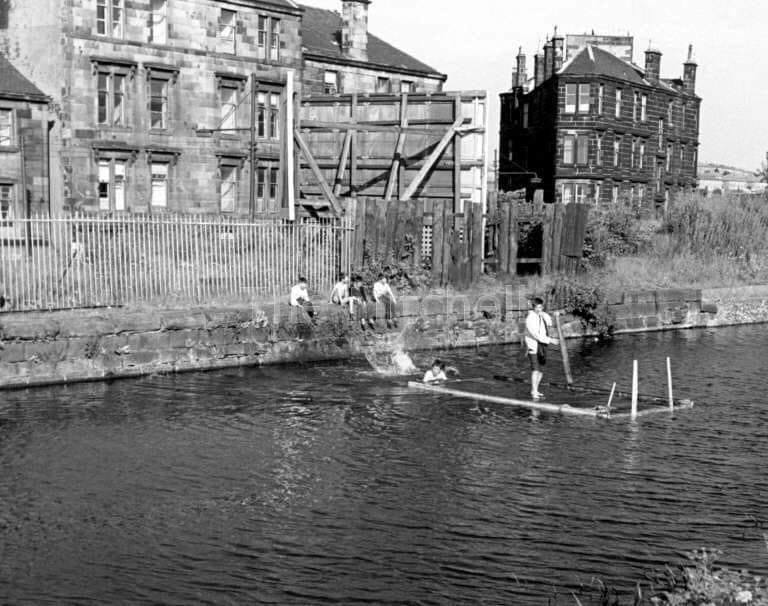 Maryhill End Of The Canal (NOLLY) Next To The Whitehouse Pub Sandbank Street Tenements Far Right In The Background image