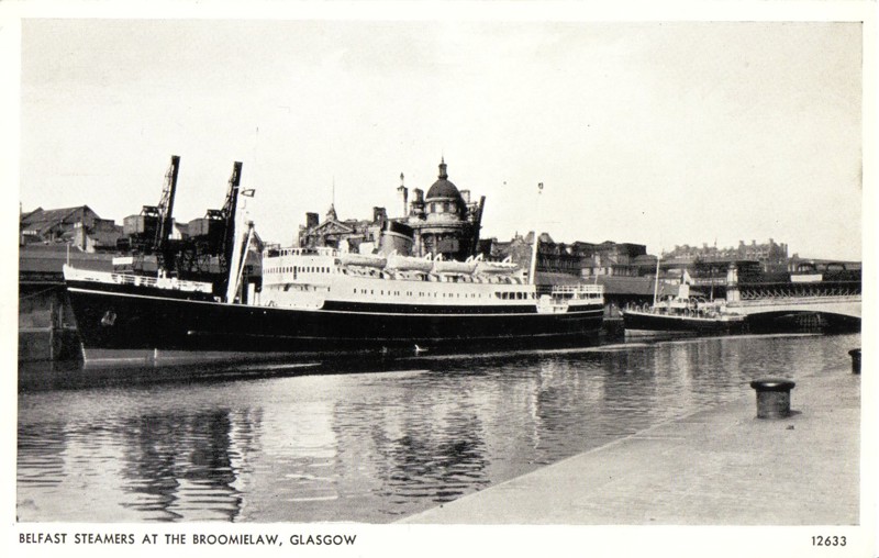 Belfast Steamers,Broomielaw, With The Impressive Dome Of The Clyde Navigation Trust Rising In The Background. image