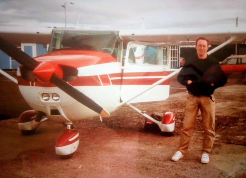 Colin White, Respondent, Beside The Plane He Flew, C,1982 1986, When He Lived In Prospecthill Circus, Toryglen. Courtesy Of Colin White image