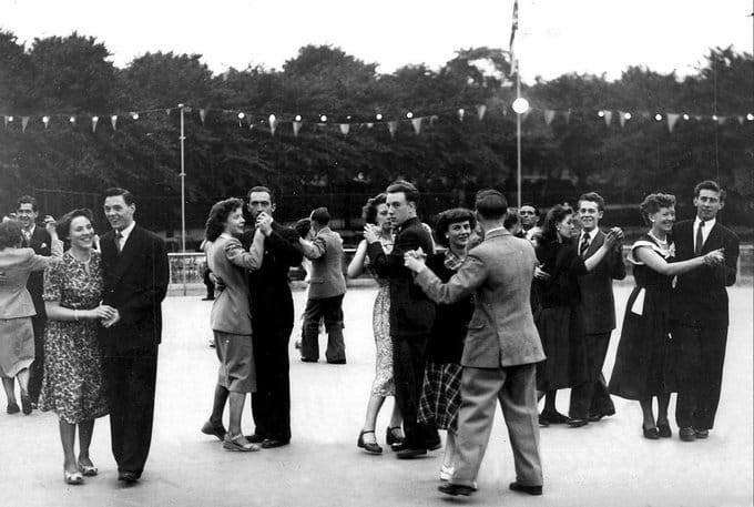 Couples Dancing In Kelvingrove Park In The 1950S image