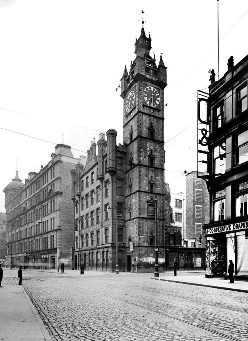 The Tolbooth Steeple,1918, Prior To Improvements By The Corporation To Improve Traffic Flow Between Saltmarket And High St. image