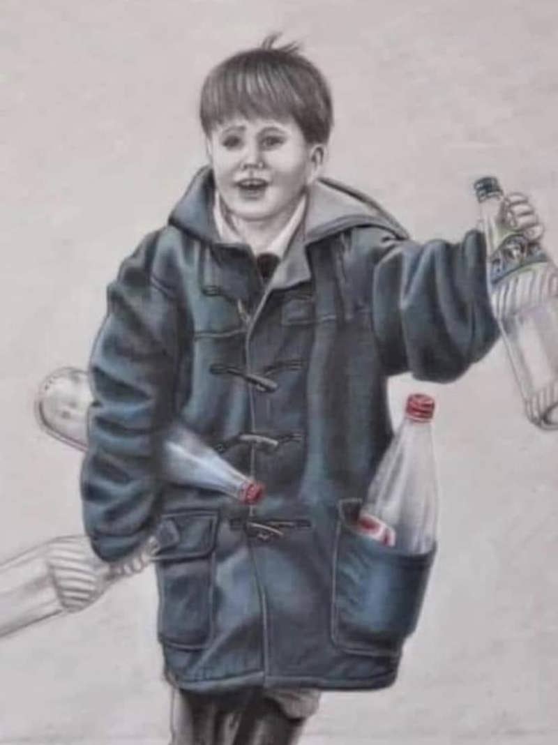Wee Lad Taking Ginger Bottles Back To Shop For Deposit Returns image