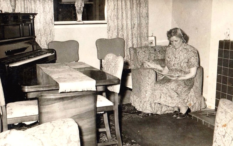 Pat Mcdaid's Grandmother, Annie Mcvey, In Her House In Fasque Place, Drumchapel, C.1952 1953. Courtesy Of Pat Mcdaid image