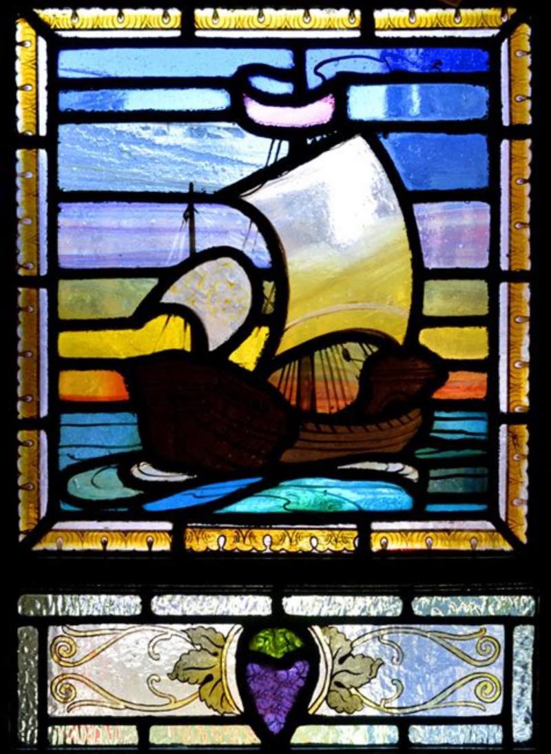 Galleon Stained Glass At Tennent’S, Byres Road. Created By Stephen Adam 1848–1910 image