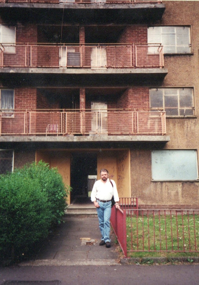 Respondent Mike Kelly, In 1999, Outside His Childhood Home 4 Barnkirk Ave, Drumchapel. Courtesy Of Mike Kelly image