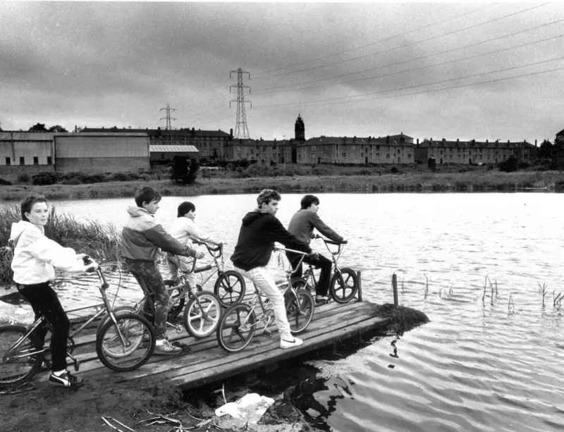 C.Glasgow Times Boys On Bikes, Firhill, 1985 image