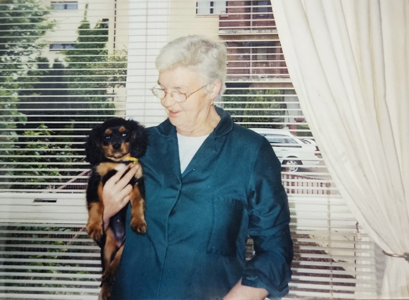 Anna Stuart And Her Dog, Cindy. Courtesy Of Respondent, Anna Stuart image