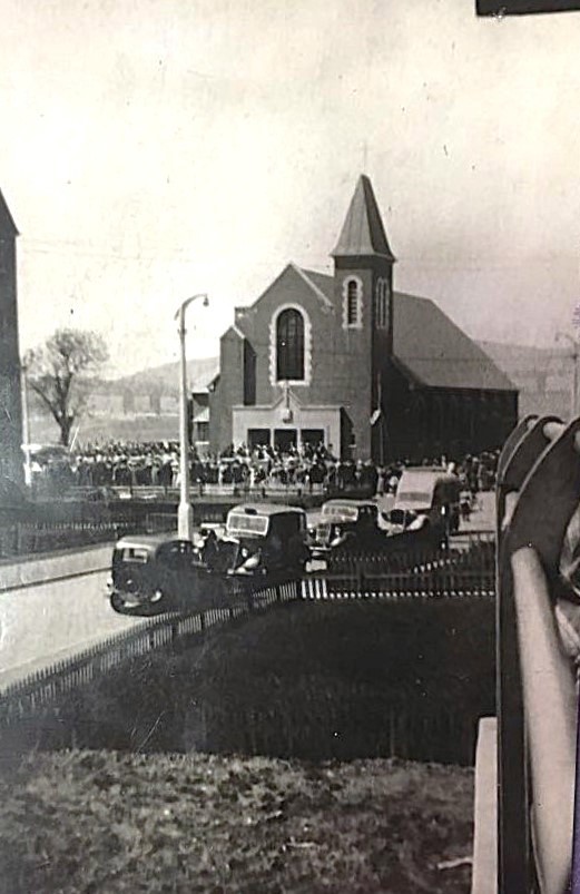 From Respondent Mike Kelly's Veranda At 4 Barnkirk Avenue St Pius Chapel In Drumchapel. Courtesy Of Mike Kelly image