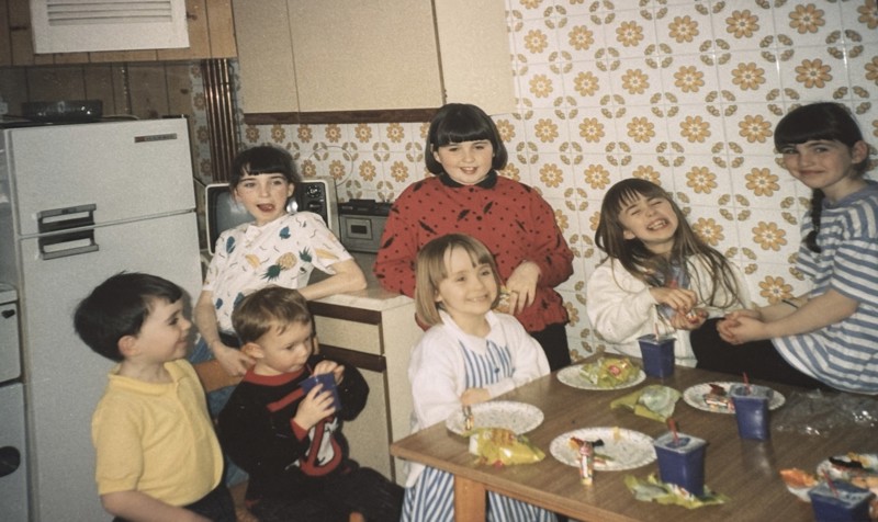 In Yellow Shirt Michael Gallagher, Little Boy Roddy Maclean, Girl In Striped Dress With Fair Hair Christiana Maclean. Next Laura Maclean, And Karen Galla image